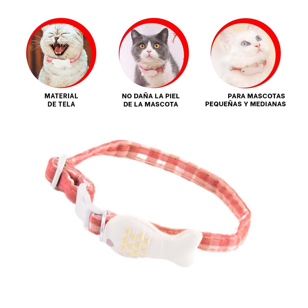 CINTA AJUSTABLE MODELO PEZ ROJO PARA MASCOTA - 3