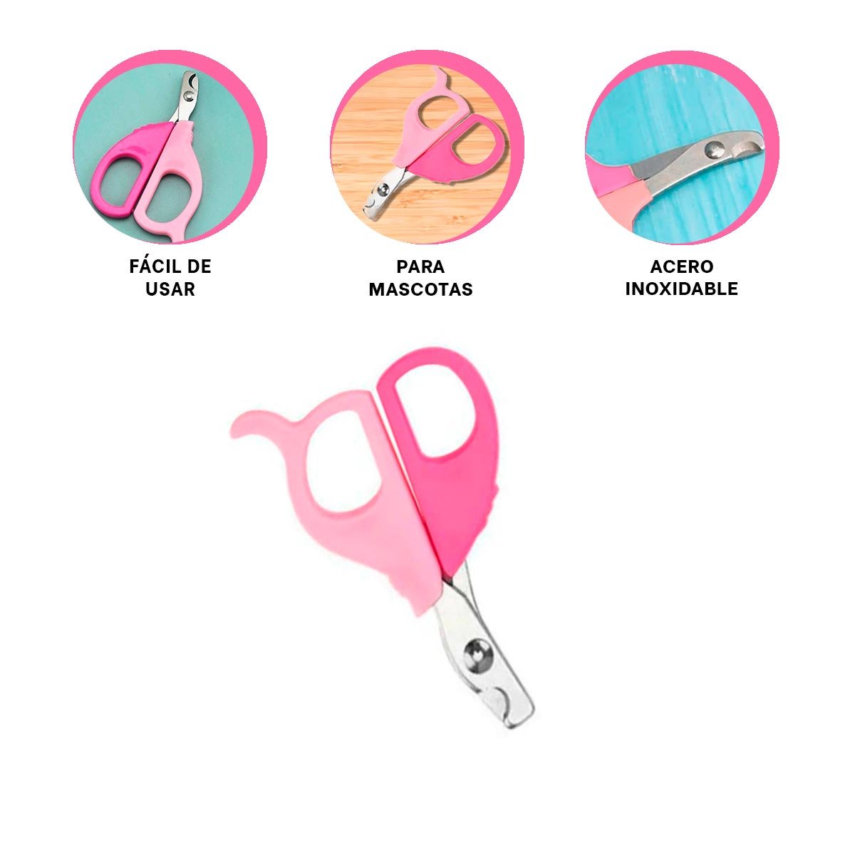 ALICATE SEGURO PARA GATOS Y CACHORROS ROSADO - 3