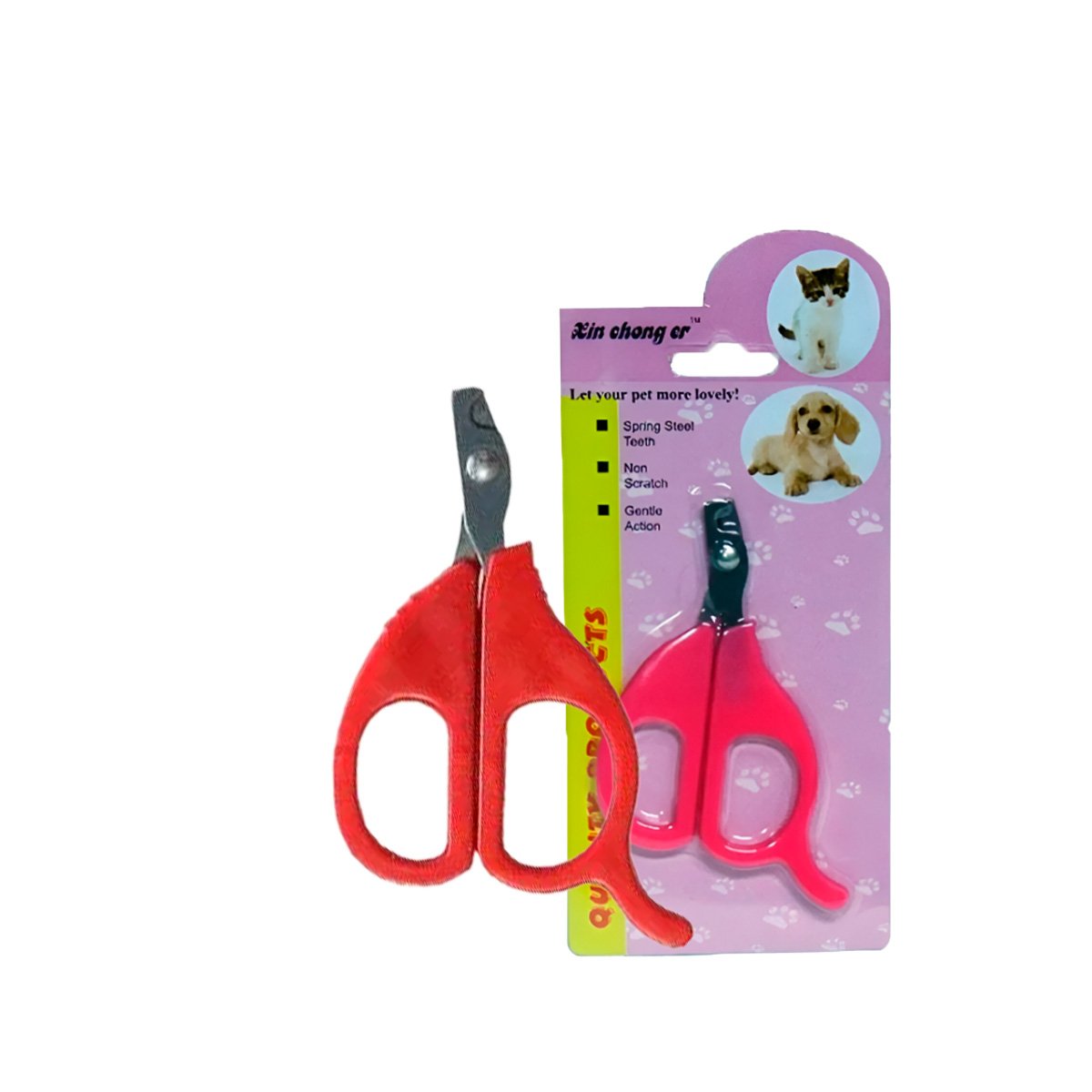 PACK6 CORTA UÑA ERGONOMICO PARA GATOS Y CACHORROS ROJO Y+REGALO STICKER - 2