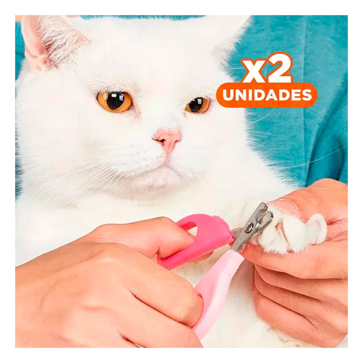 PACK2 TIJERA COMPACTA PARA GATOS Y CACHORROS ROSADO Y+REGALO STICKER - 1