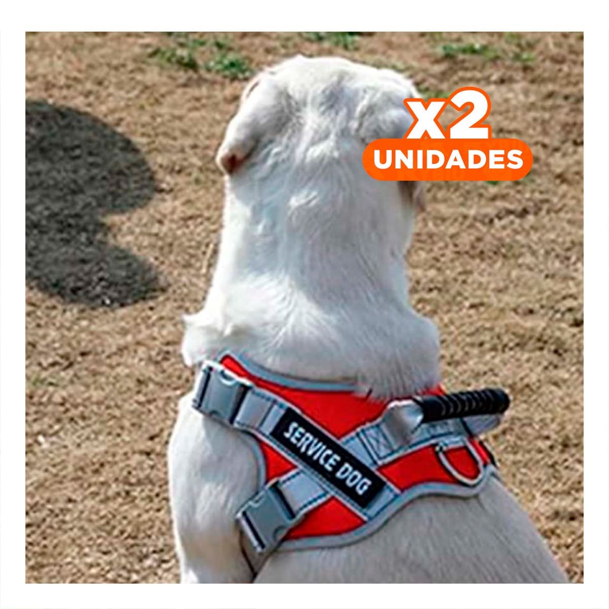 PACK2 PETO AJUSTABLE SERVICE DOG TALLA XS ROJO CON ASA Y+REGALO STICKER - 1