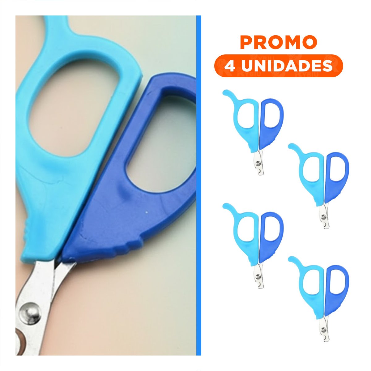 PACK4 ALICATE PRACTICO PARA GATOS Y CACHORROS CELESTE Y+REGALO STICKER - 1