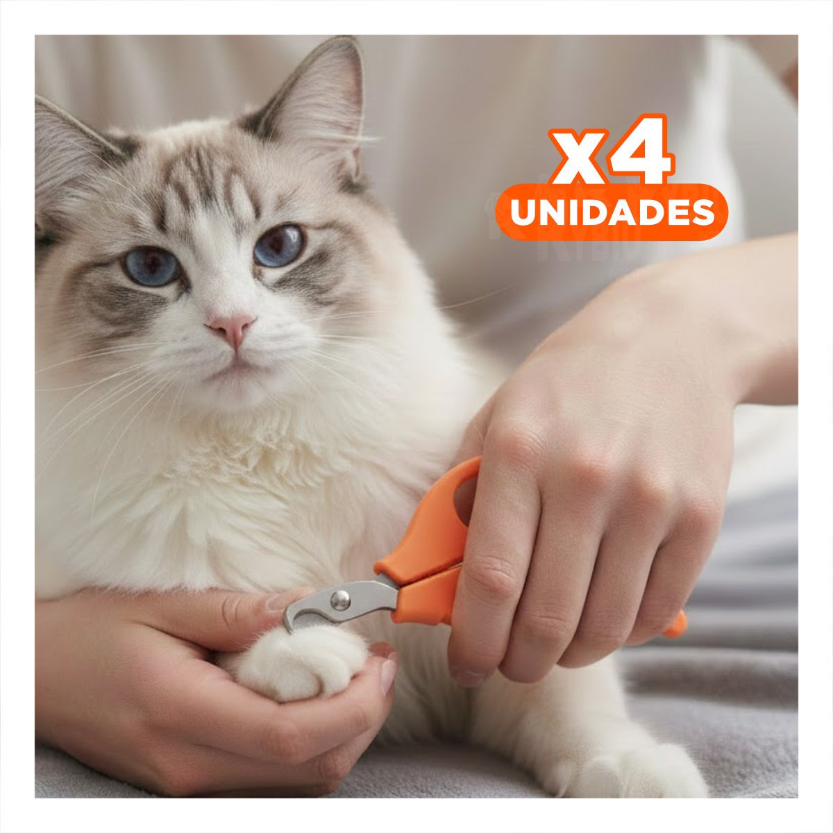 PACK4 CORTA UÑA PRACTICO PARA GATOS Y CACHORROS NARANJA - 1