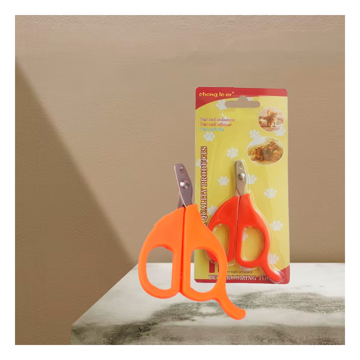 PACK4 CORTA UÑA PRACTICO PARA GATOS Y CACHORROS NARANJA - 3