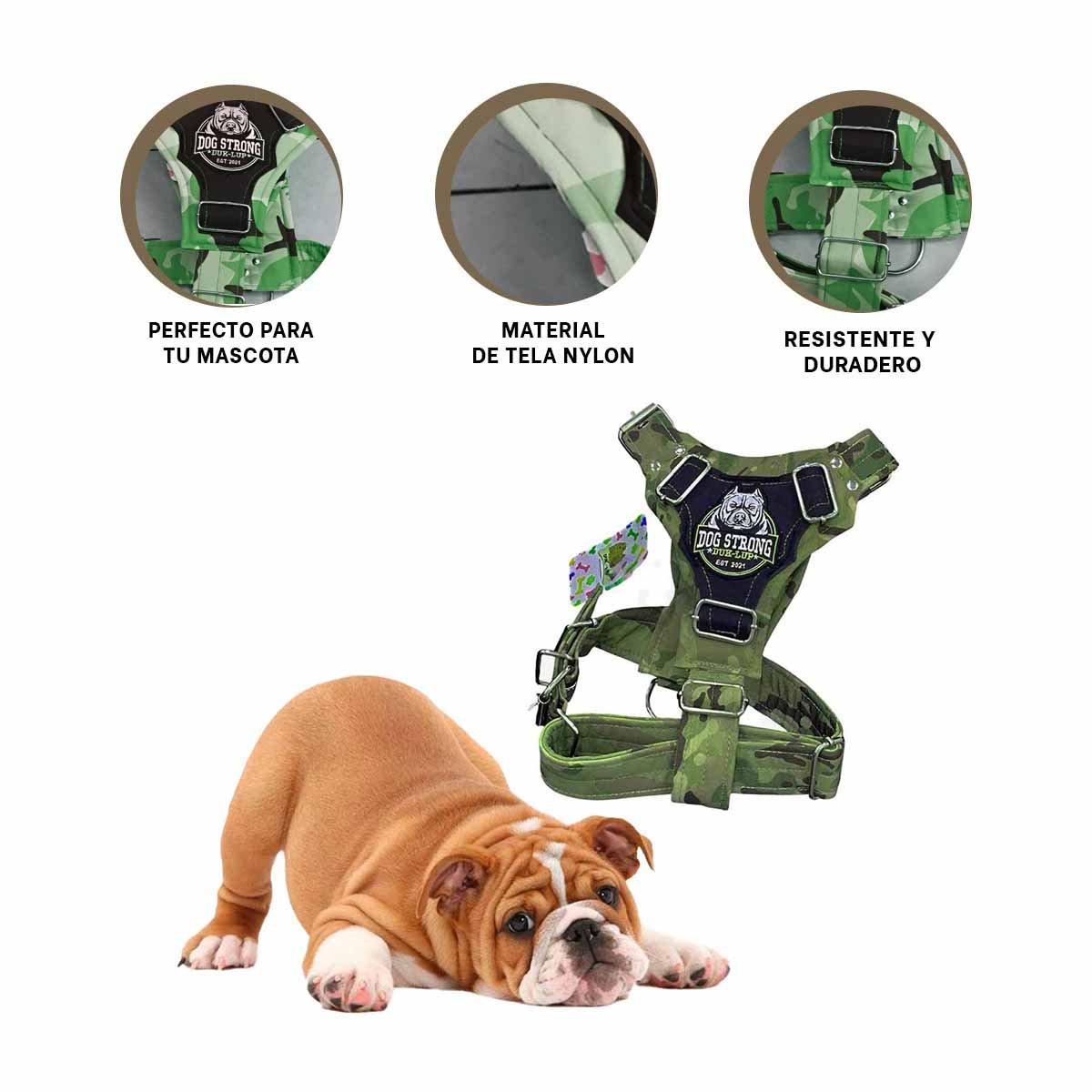 PETO PARA PERRO DOG STRONG VERDE OSCURO TALLA M FIRME Y RESISTENTE - 3