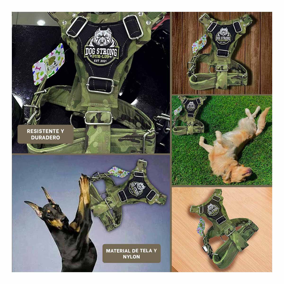 PETO PARA PERRO DOG STRONG VERDE OSCURO TALLA M FIRME Y RESISTENTE - 5