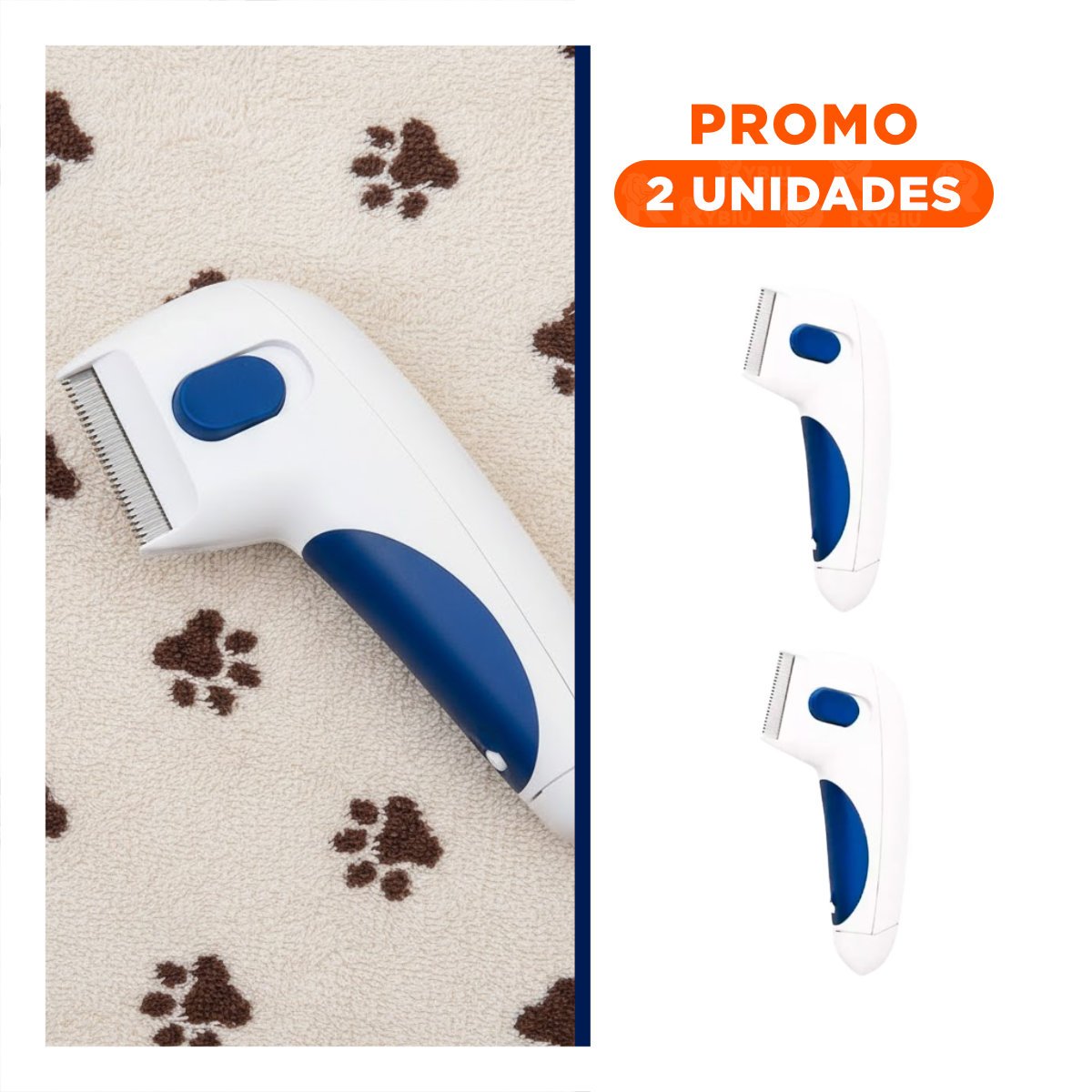 PACK2 REMOVEDOR MATA PIOJOS ELECTRICO BLANCO CON AZUL PARA PERROS - 1