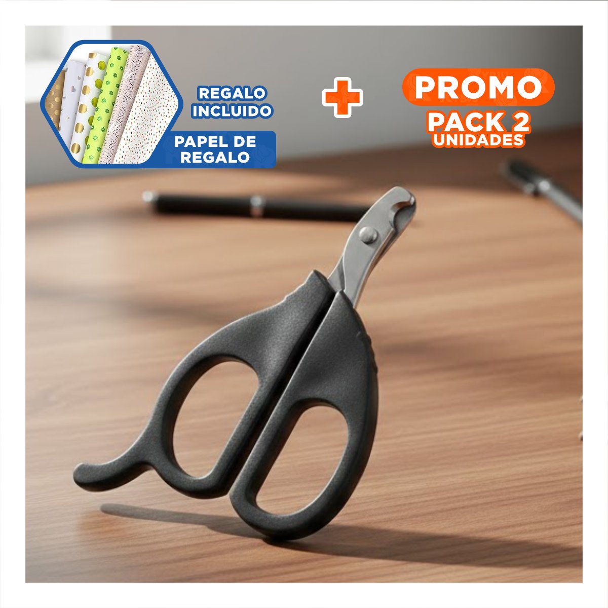 PACK2 PINZA COMPACTA PARA GATOS Y CACHORROS NEGRO Y+PAPEL REGALO - 1