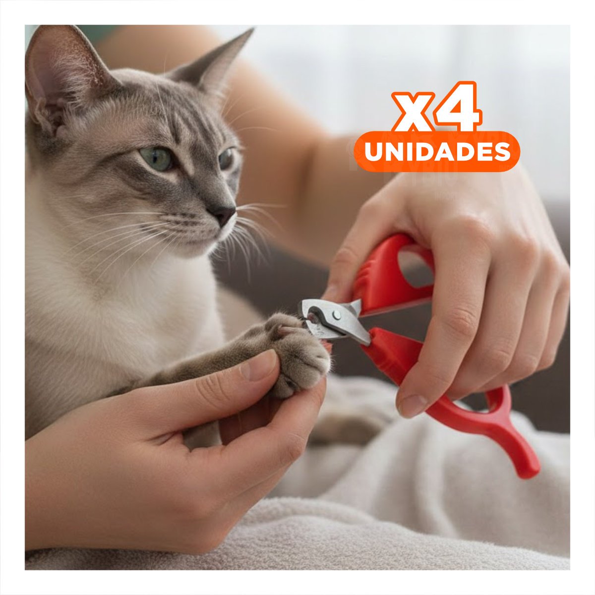 PACK4 CORTA UÑA PRACTICO PARA GATOS Y CACHORROS ROJO - 1