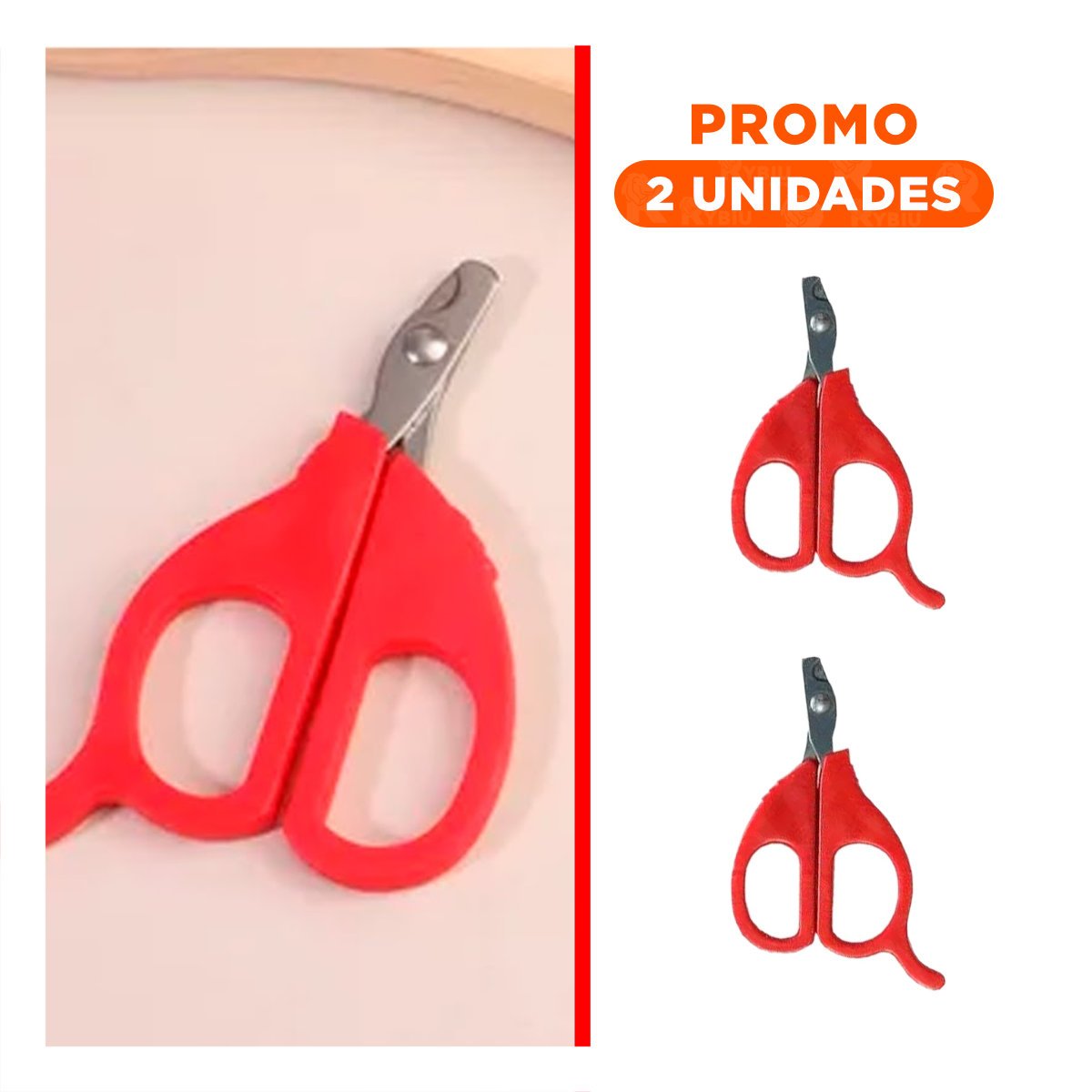 PACK2 ALICATE COMPACTO PARA GATOS Y CACHORROS ROJO - 1