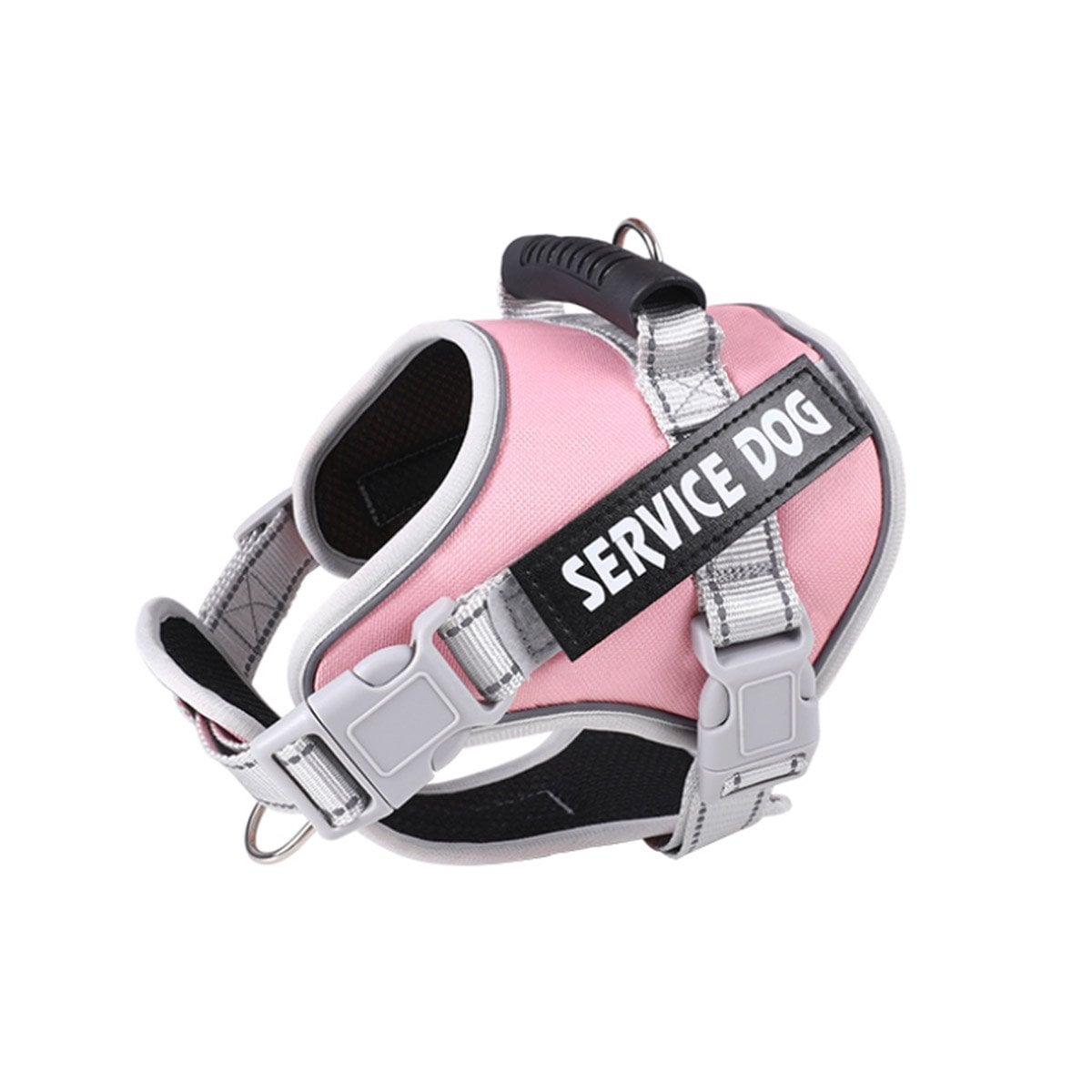 PACK2 PETO AJUSTABLE SERVICE DOG TALLA XS ROSADO CLARO CON ASA Y+REGALO STICKER - 2
