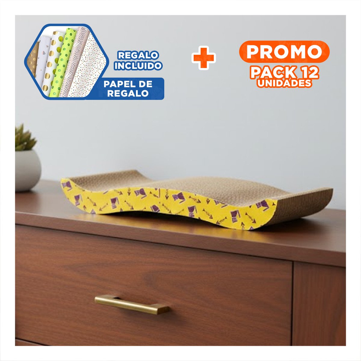 PACK12 SOPORTEPLUS PARA GATOS EN FORMA DE C CON SUPERFICIE RESISTENTE Y+PAPEL REGALO - 1