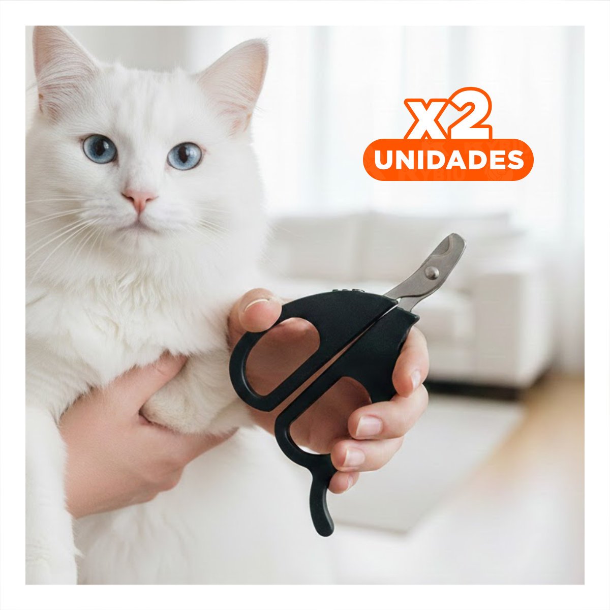 PACK2 TIJERA COMPACTA PARA GATOS Y CACHORROS NEGRO Y+REGALO STICKER - 1