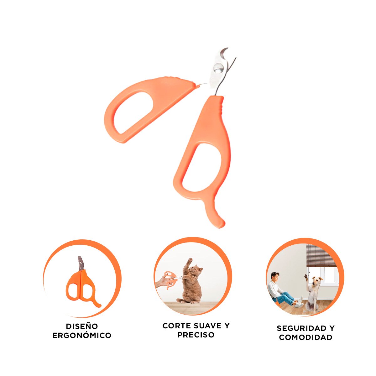 ALICATE SEGURO PARA GATOS Y CACHORROS NARANJA - 3