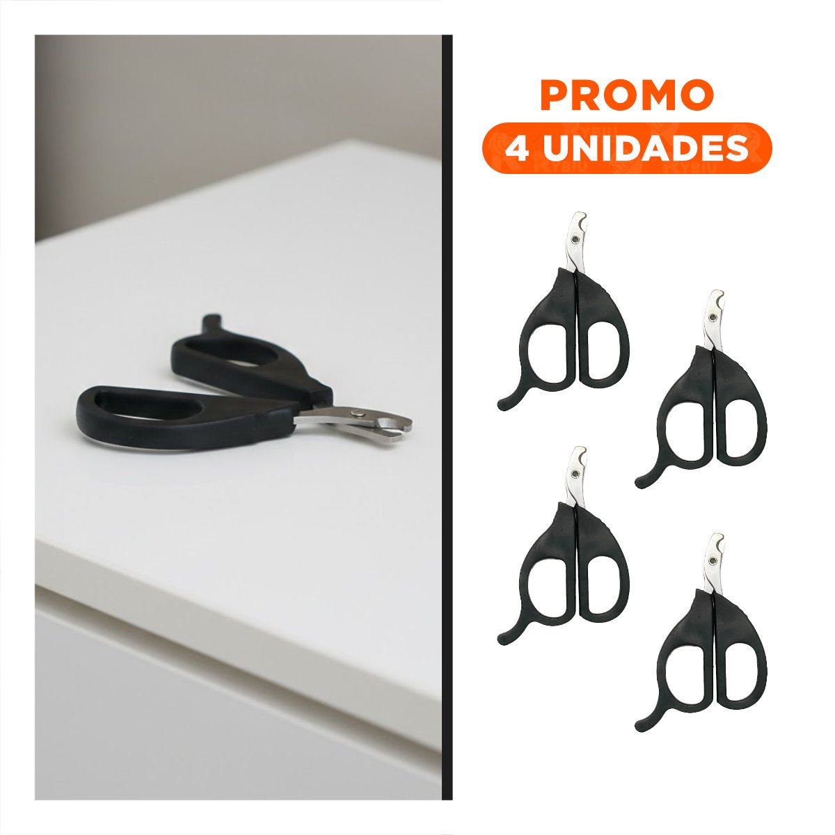 PACK4 ALICATE PRACTICO PARA GATOS Y CACHORROS NEGRO Y+REGALO STICKER - 1