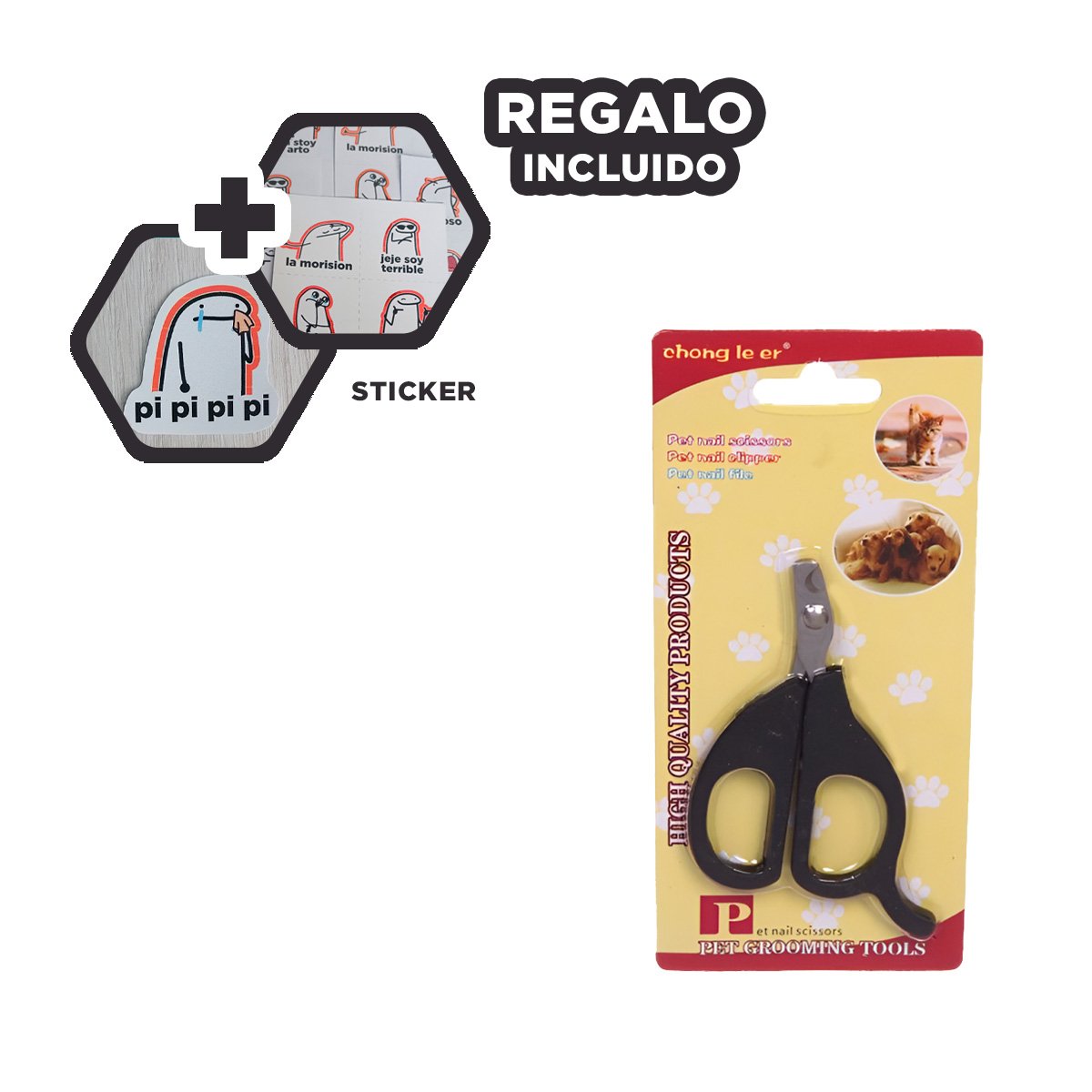 TIJERA SEGURA PARA GATOS Y CACHORROS NEGRO Y+REGALO STICKER - 1