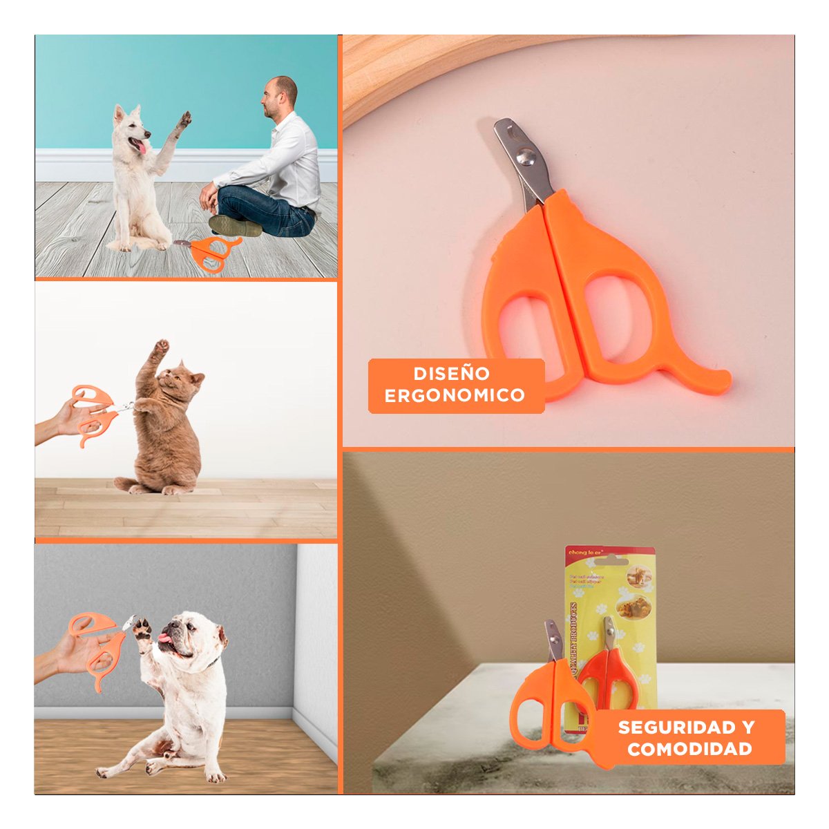 CORTAUÑAS COMPACTO PARA GATOS Y CACHORROS NARANJA Y+POST IT - 1