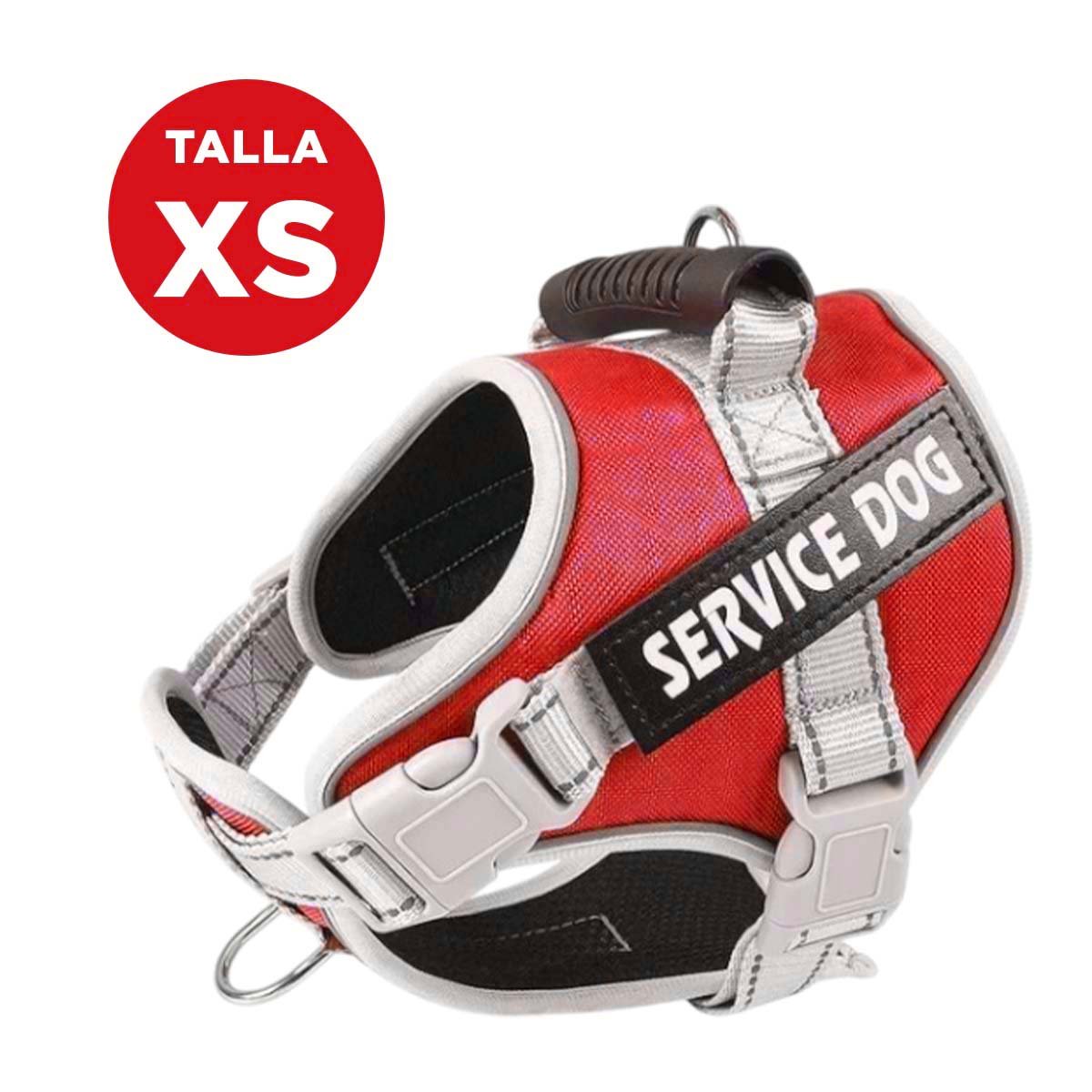 PACK4 CHALECO RESISTENTE SERVICE DOG TALLA XS ROJO CON ASA Y+REGALO STICKER - 4