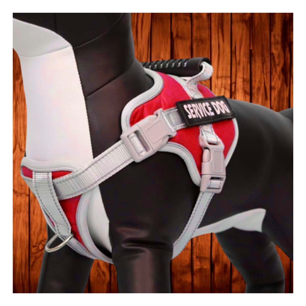 PACK4 CHALECO RESISTENTE SERVICE DOG TALLA XS ROJO CON ASA Y+REGALO STICKER - 5