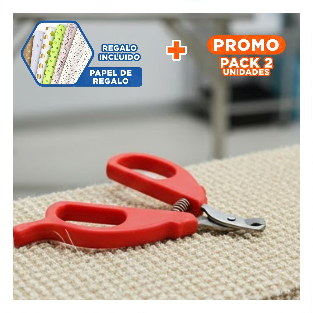 PACK2 PINZA COMPACTA PARA GATOS Y CACHORROS ROJO Y+PAPEL REGALO - 1