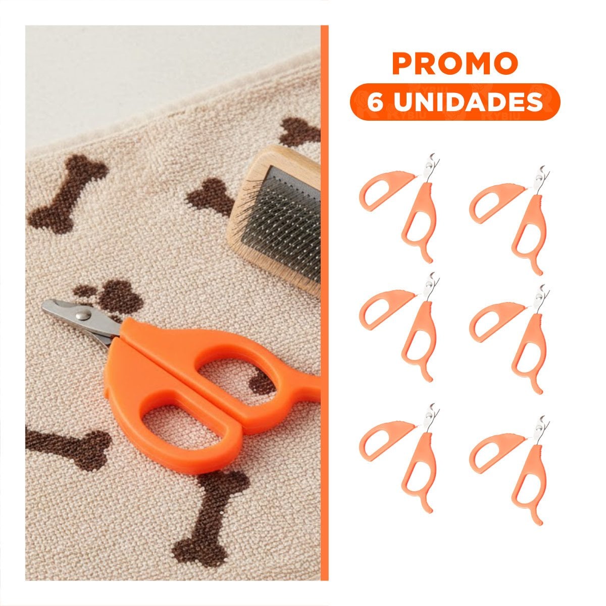 PACK6 PINZA PRACTICA PARA GATOS Y CACHORROS NARANJA - 1