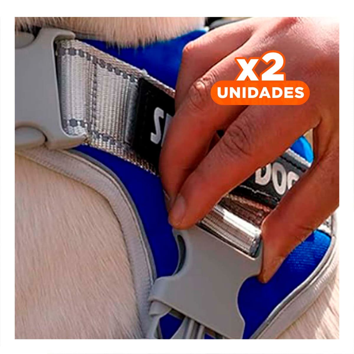 PACK2 PETO AJUSTABLE SERVICE DOG TALLA XS AZUL CON ASA Y+REGALO STICKER - 1