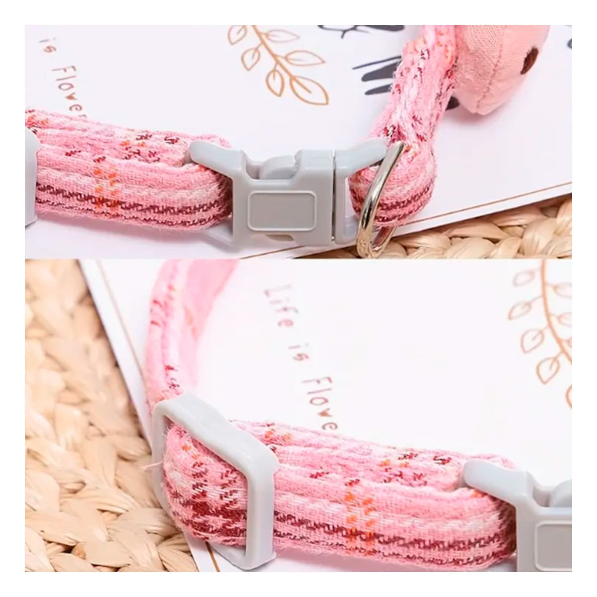 PACK2 COLLARIN LIGERO MODELO PEZ ROSADO PARA MASCOTA Y+REGALO STICKER - 3