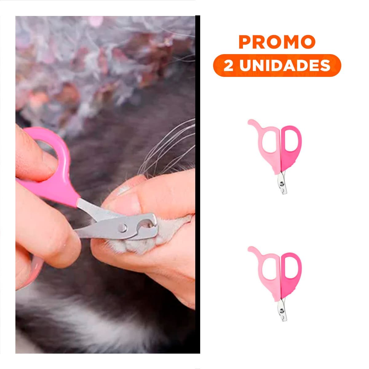 PACK2 ALICATE COMPACTO PARA GATOS Y CACHORROS ROSADO - 1