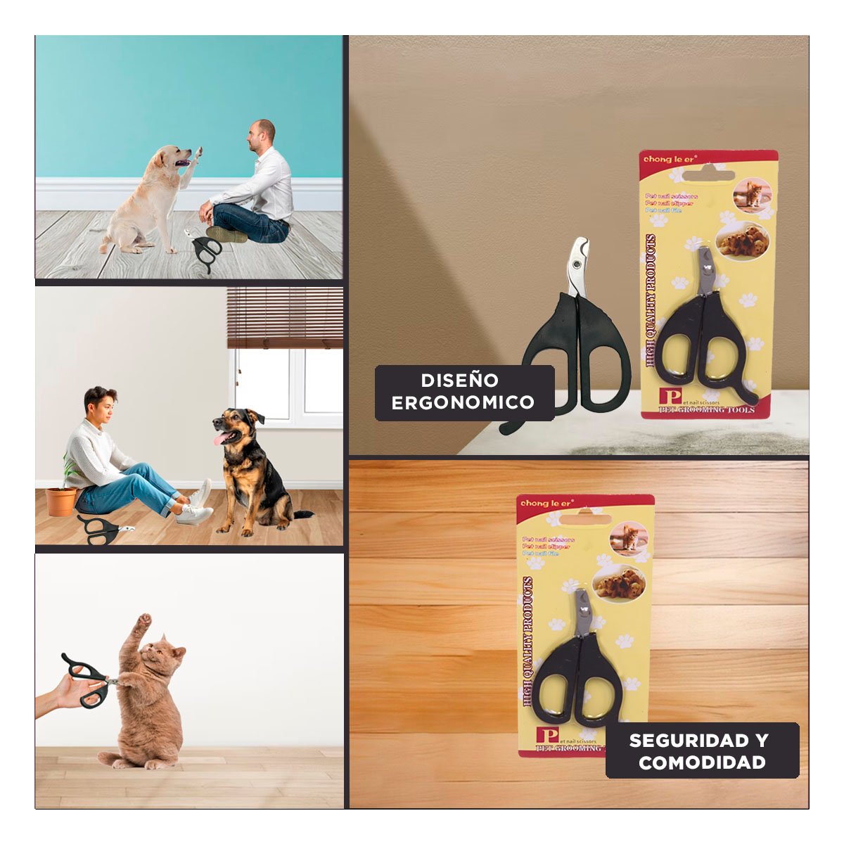 CORTAUÑAS COMPACTO PARA GATOS Y CACHORROS NEGRO Y+POST IT - 1