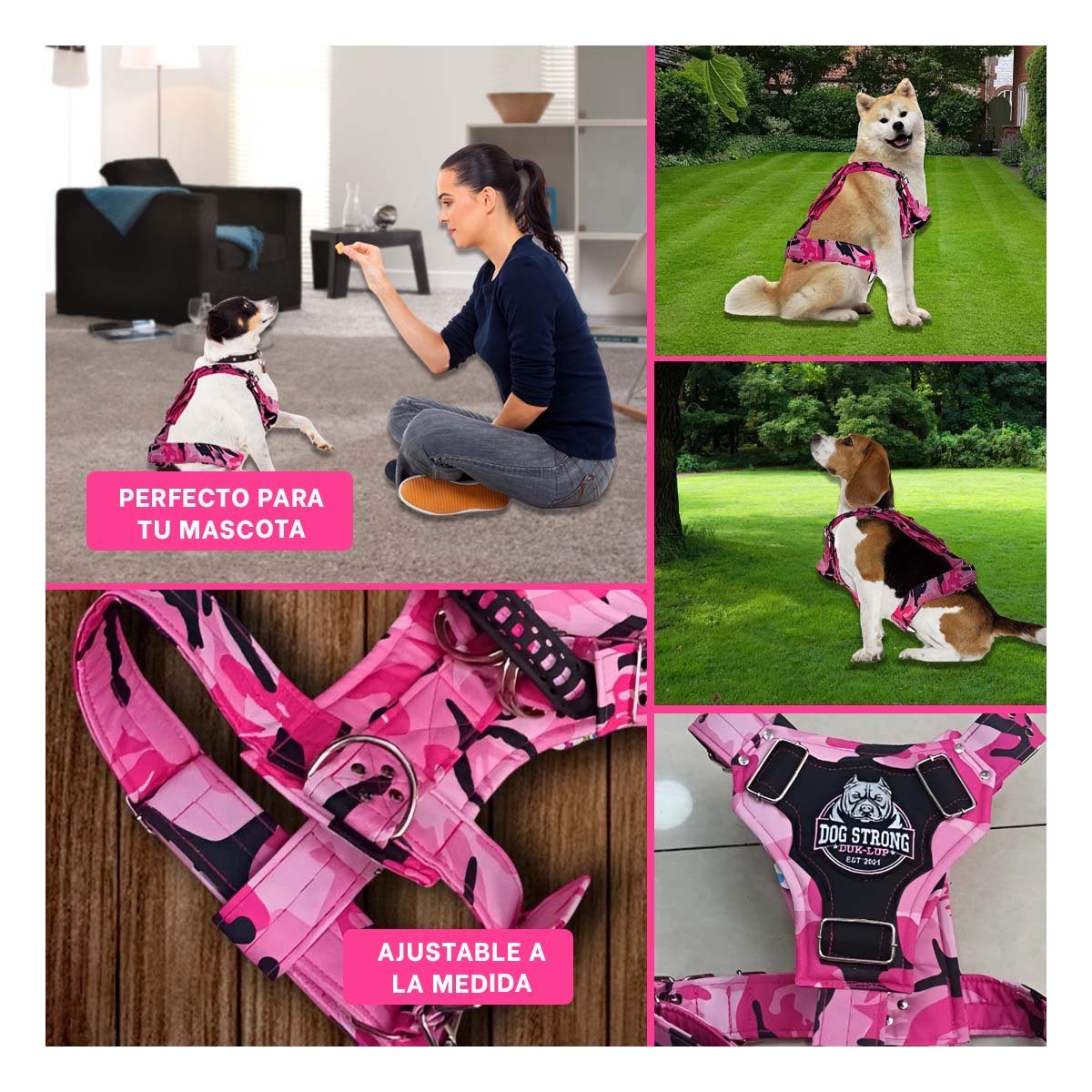 PRENDA PARA PERRO DOG STRONG ROSADO TALLA S COMODA Y DURABLE Y+LIGAS REGALO - 5