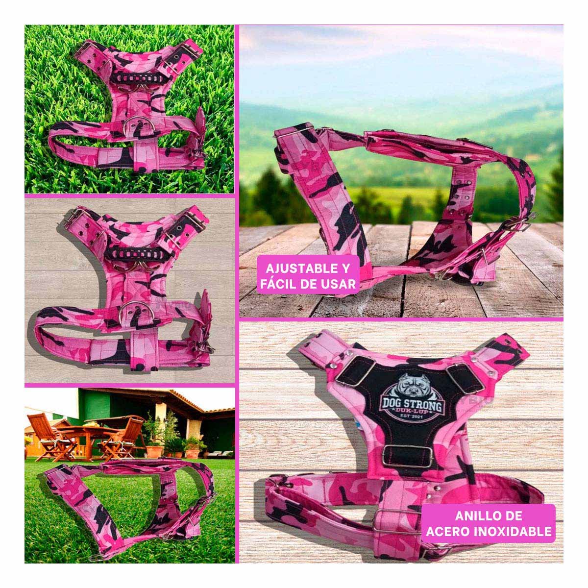 PETO PARA PERRO DOG STRONG ROSADO TALLA L FIRME Y RESISTENTE Y+LIGAS REGALO - 5