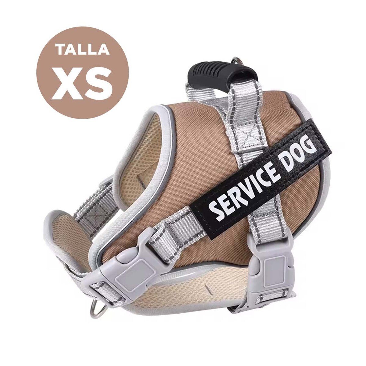 PETO PROFESIONAL SERVICE DOG TALLA XS MARRON CON ASA Y+REGALO STICKER - 4