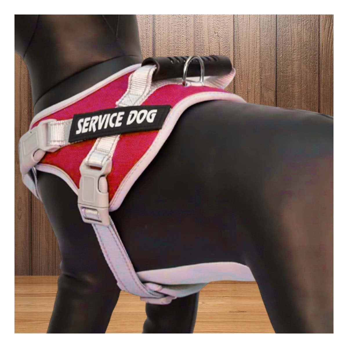HARNESS PROFESIONAL SERVICE DOG TALLA XS ROJO CON ASA Y+PAPEL REGALO - 5