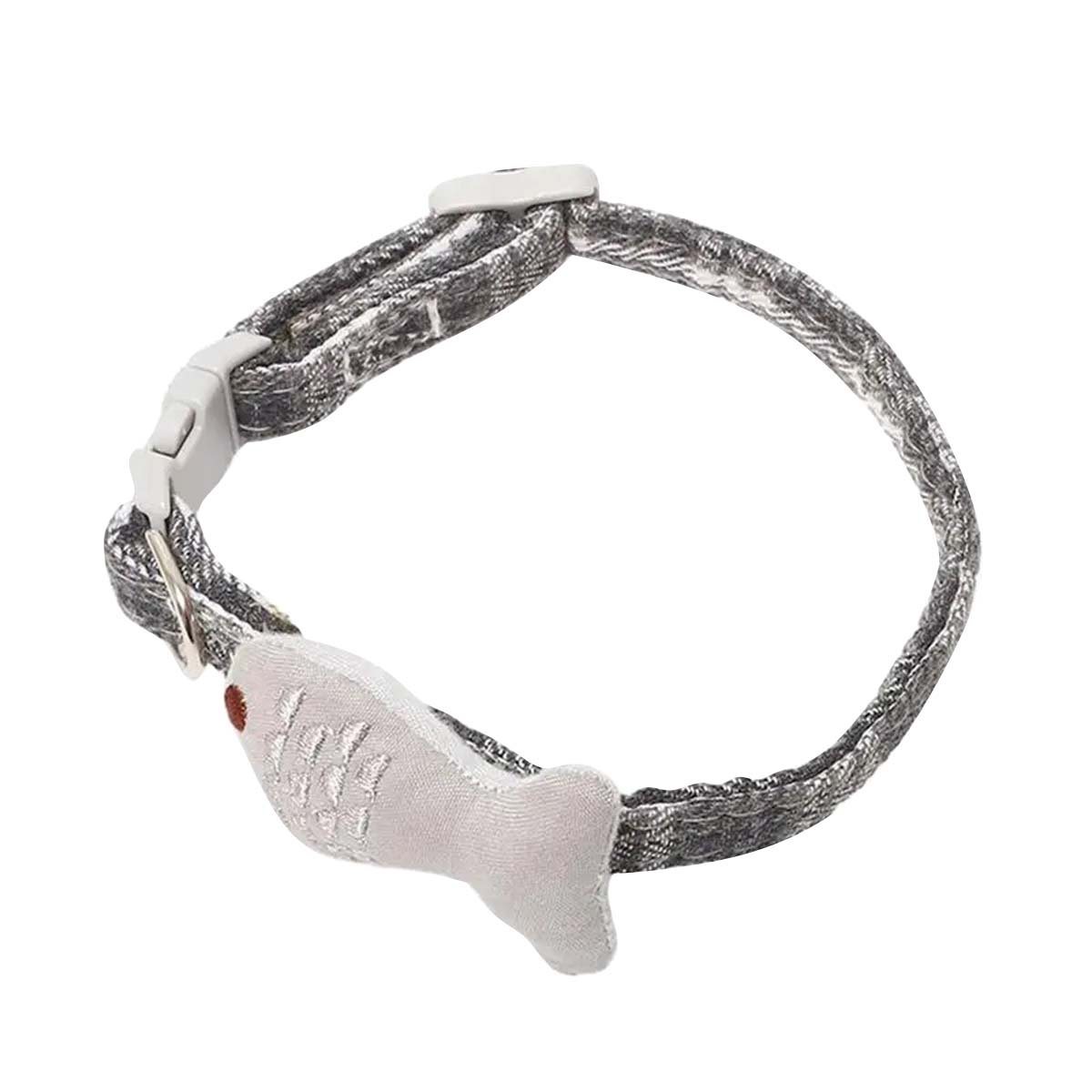 COLLAR LIGERO MODELO PEZ GRIS PARA MASCOTA Y+LIGAS REGALO - 3