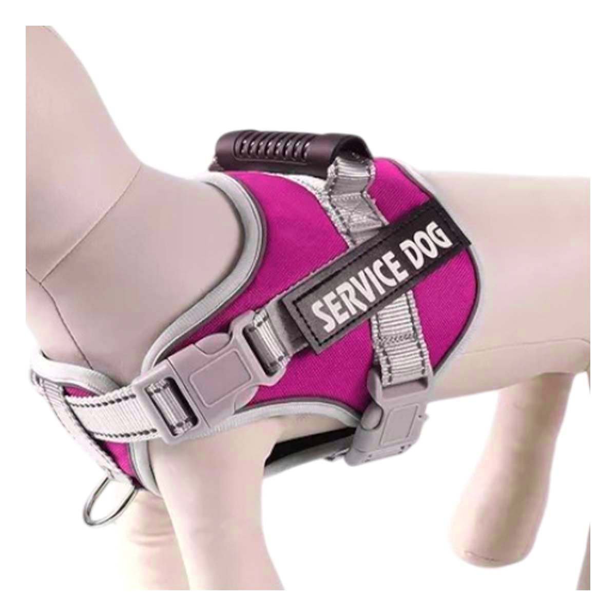 PACK4 ARNES RESISTENTE SERVICE DOG TALLA XS FUCSIA CON ASA Y+PAPEL REGALO - 3