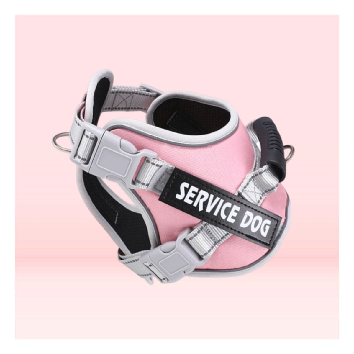 HARNESS PROFESIONAL SERVICE DOG TALLA XS ROSADO CLARO CON ASA Y+PAPEL REGALO - 3