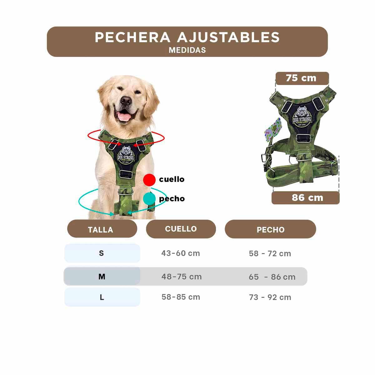 PACK2 SOPORTE PARA PERRO DOG STRONG VERDE OSCURO TALLA M SEGURO Y COMODO - 4