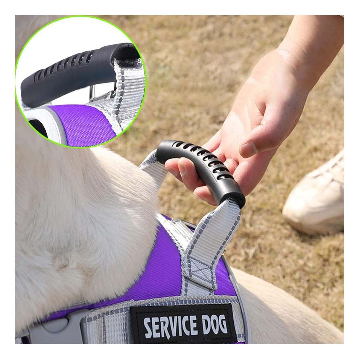 PACK2 CHALECO AJUSTABLE SERVICE DOG TALLA XL MORADO CON ASA - 5