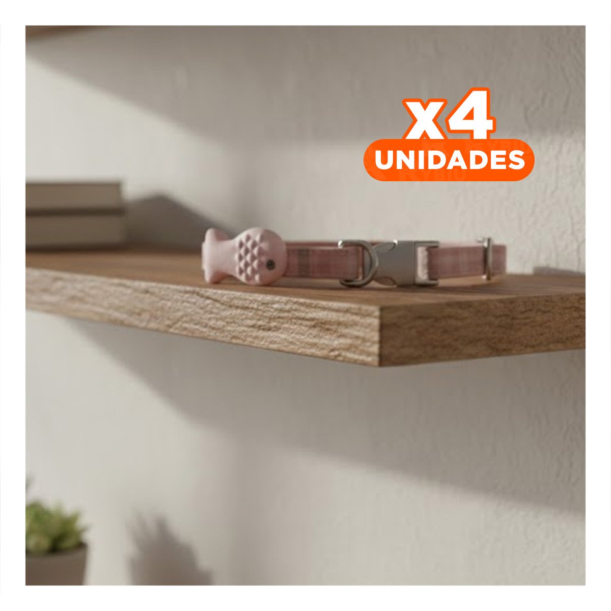 PACK4 COLLAR COMODO MODELO PEZ ROSADO PARA MASCOTA - 1