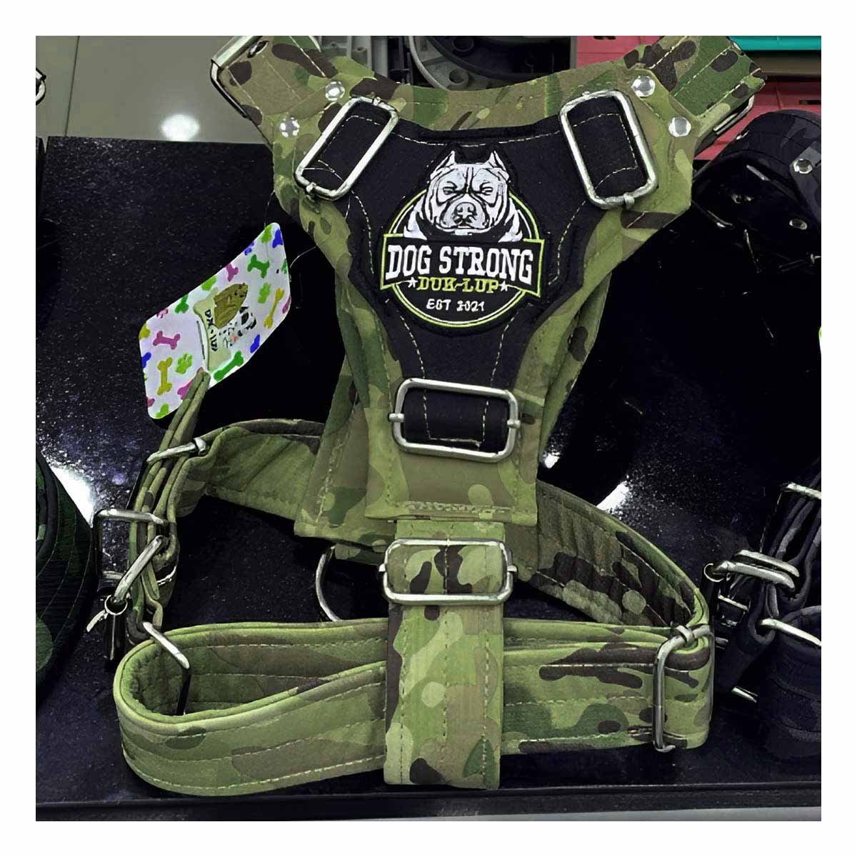 PACK2 ARNES CANINO DOG STRONG VERDE OSCURO TALLA M FIRME Y AJUSTABLE Y+REGALO STICKER - 1