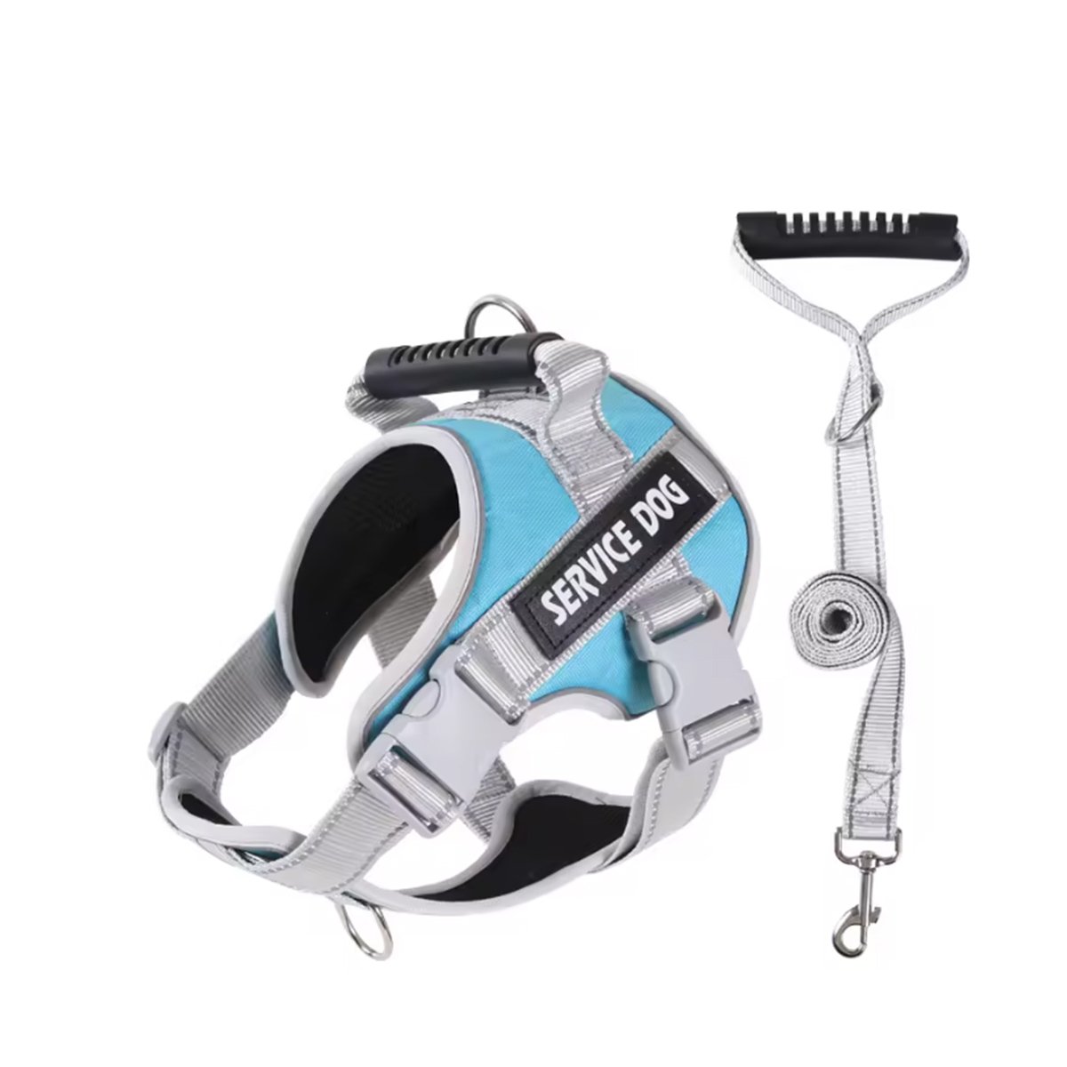 PACK4 ARNES RESISTENTE SERVICE DOG TALLA XS TURQUEZA CON ASA Y+PAPEL REGALO - 3