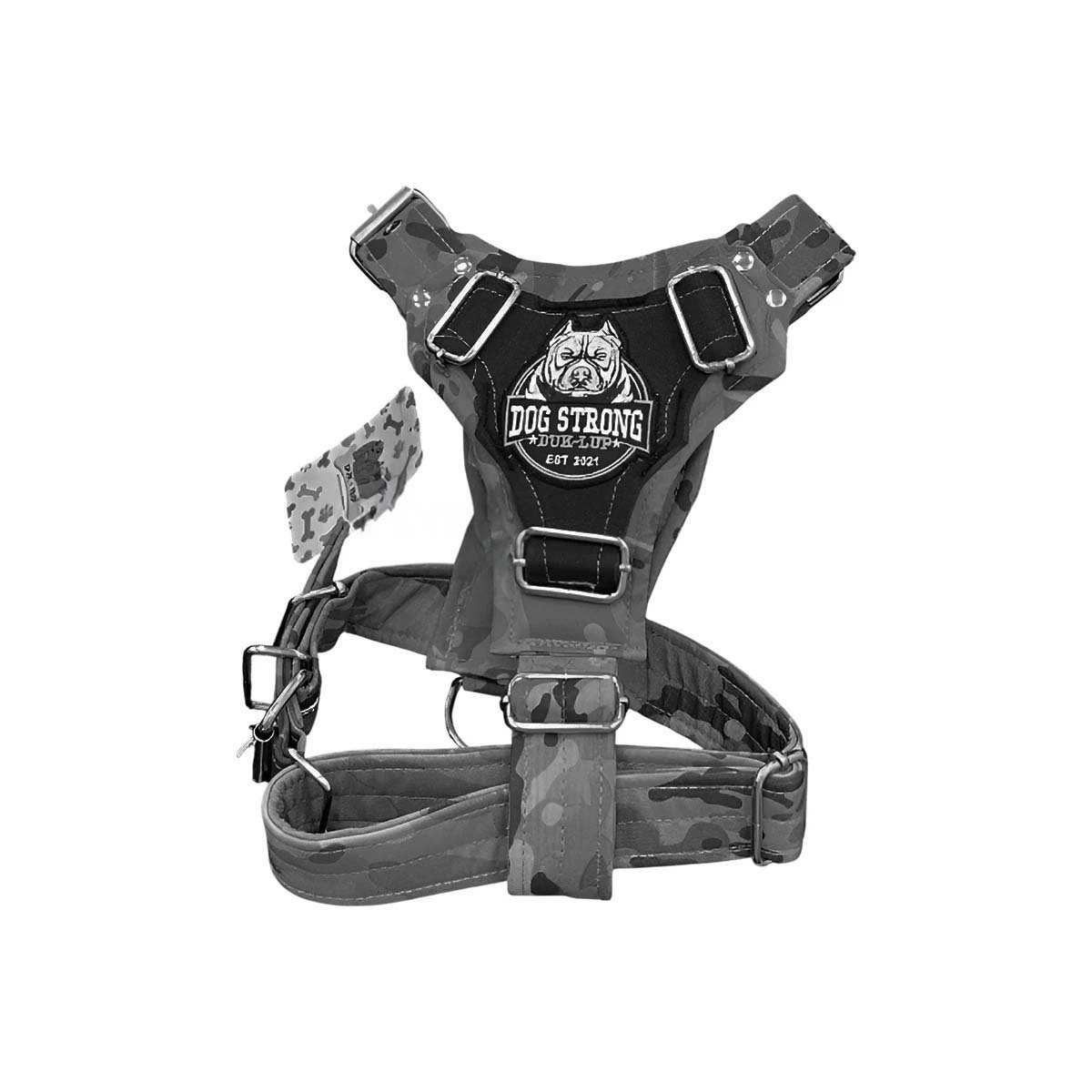 PACK2 EQUIPO CANINO DOG STRONG NEGRO TALLA L CON AJUSTE PRACTICO Y+REGALO STICKER - 2