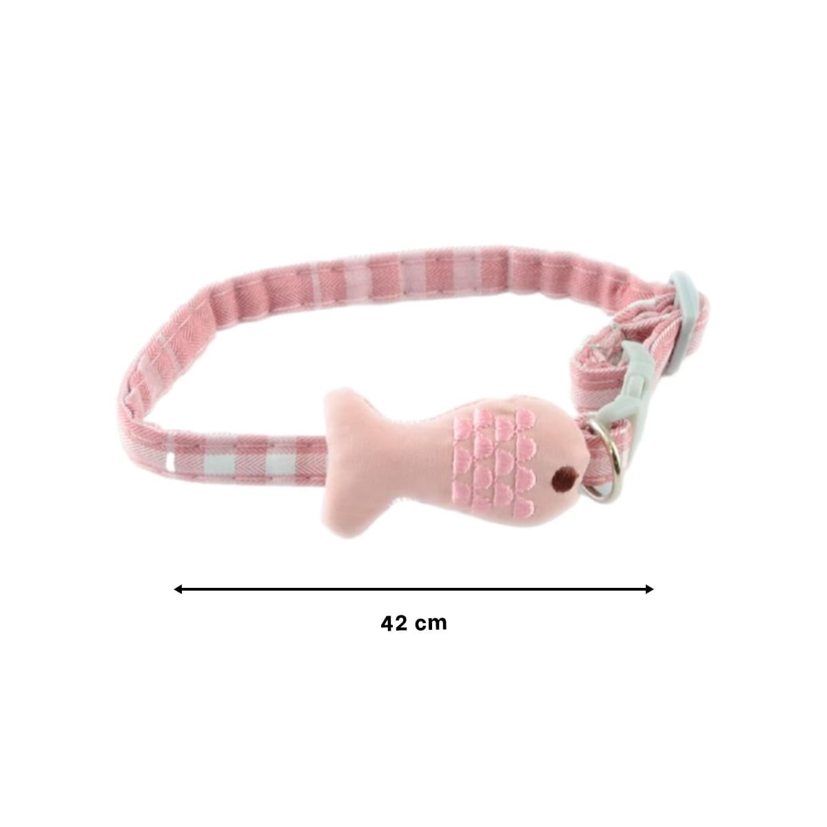 COLLAR LIGERO MODELO PEZ ROSADO PARA MASCOTA Y+LIGAS REGALO - 4
