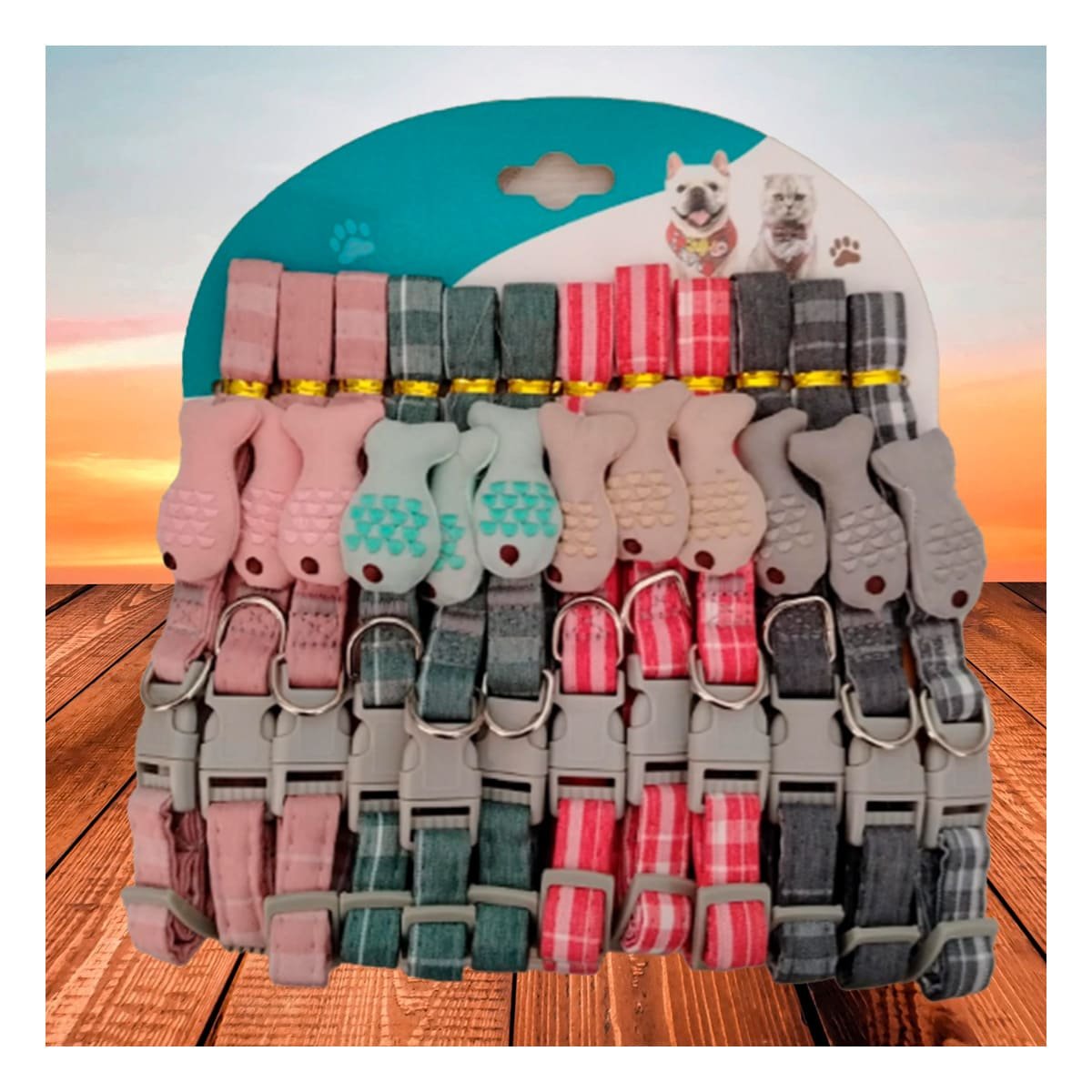 COLLARIN AJUSTABLE MODELO PEZ ROSADO PARA MASCOTA Y+REGALO STICKER - 5