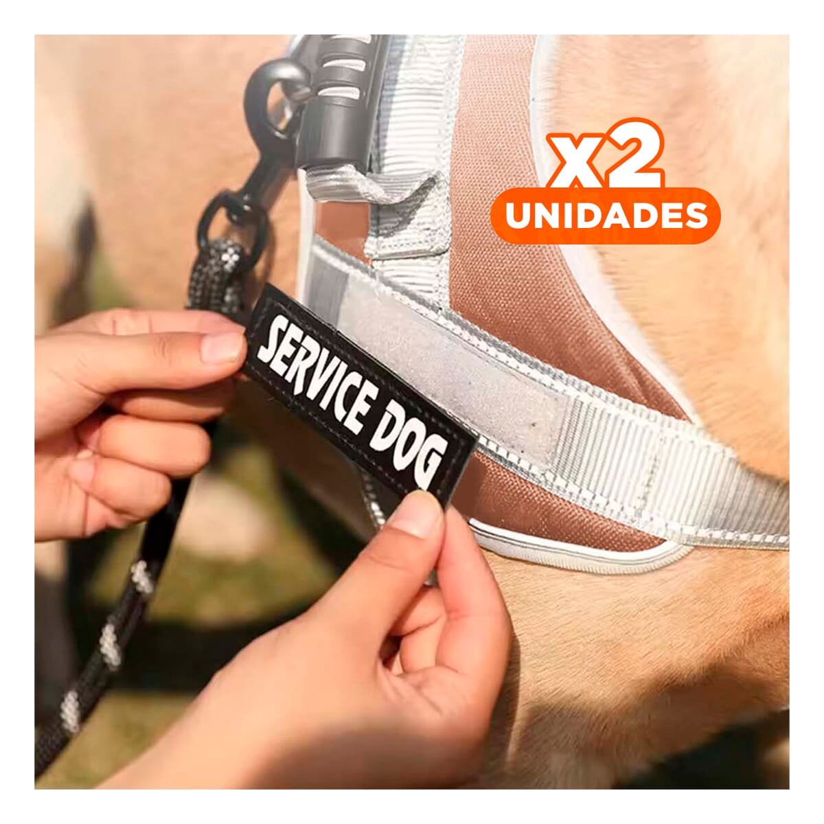 PACK2 PETO AJUSTABLE SERVICE DOG TALLA XS MARRON CON ASA Y+REGALO STICKER - 1