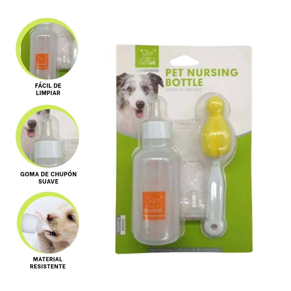 BIBERON PEQUENO PARA MASCOTAS 120ML TRANSPARENTE FACIL LIMPIEZA - 3