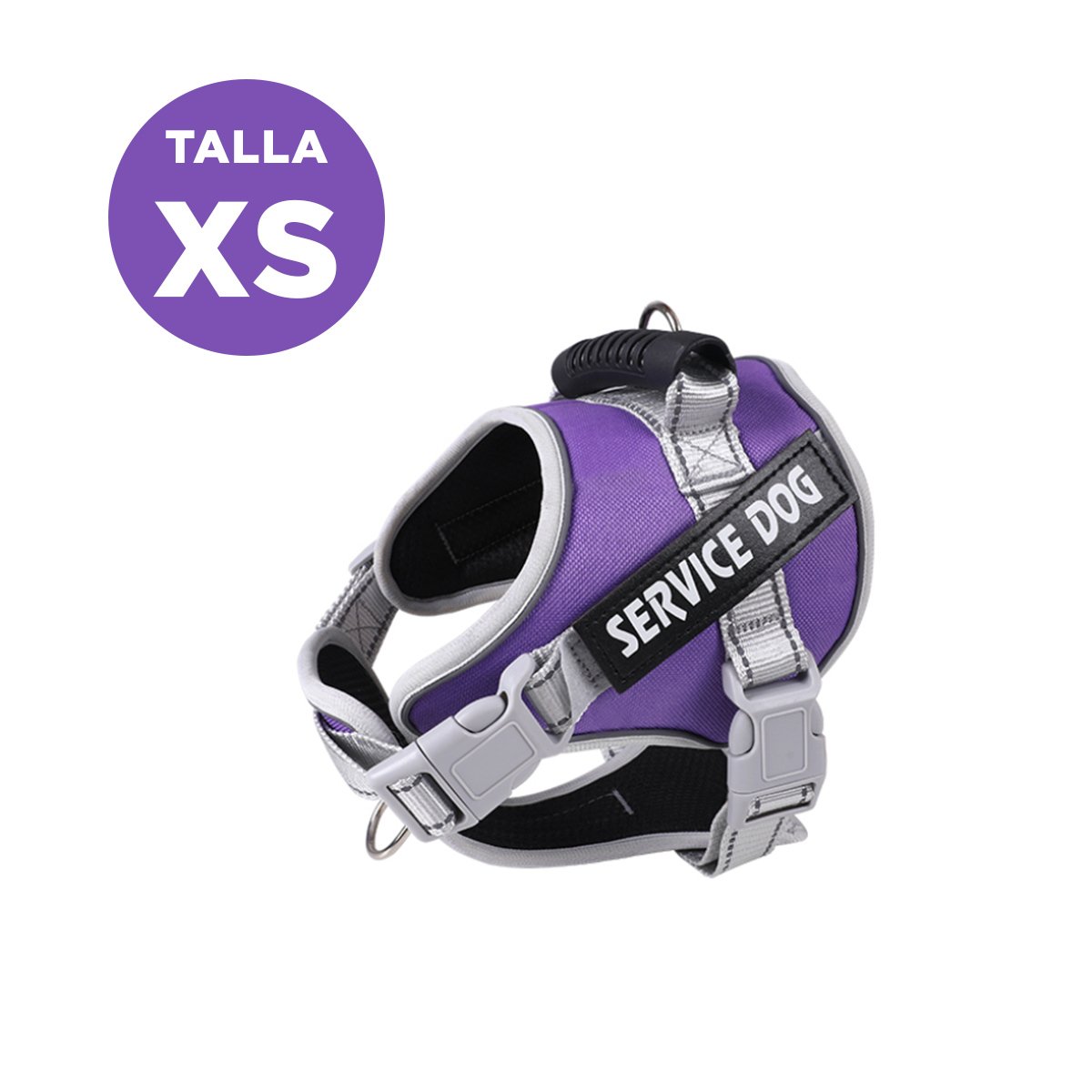 CHALECO PROFESIONAL SERVICE DOG TALLA XS MORADO CON ASA - 4