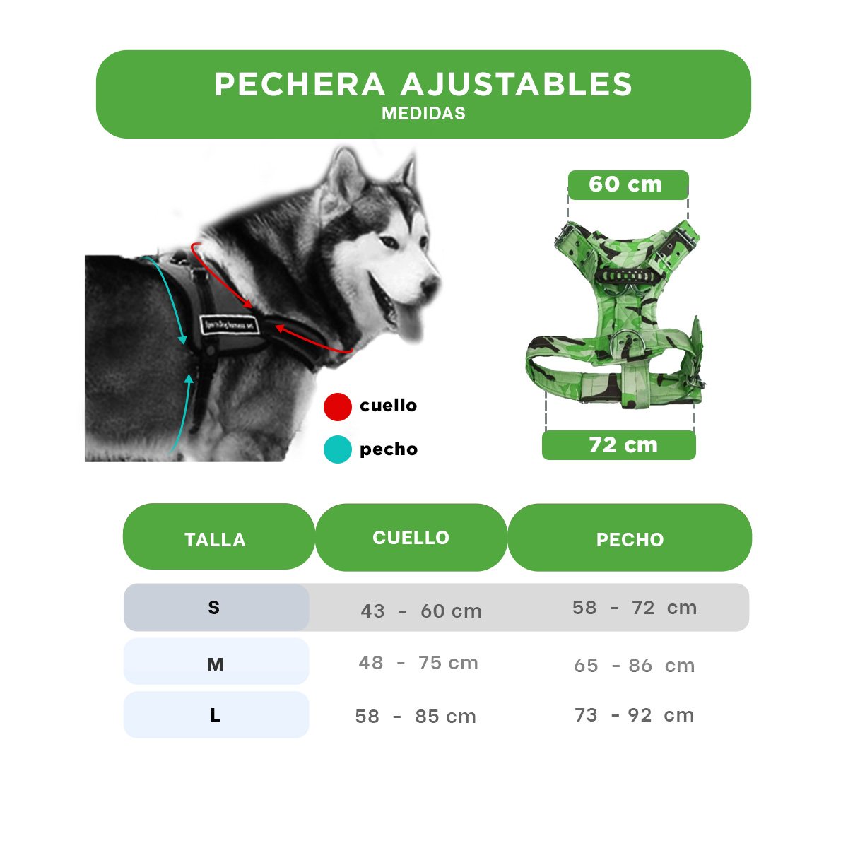 PACK2 CHALECO AJUSTABLE DOG STRONG VERDE CLARO TALLA S COMODO Y+REGALO STICKER - 4