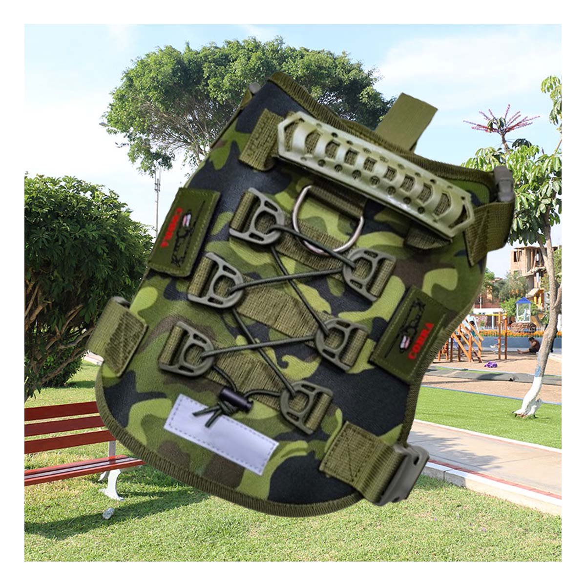 CHALECO RESISTENTE PARA PERRO VERDE OSCURO TALLA S CON SOPORTE Y+REGALO STICKER - 5