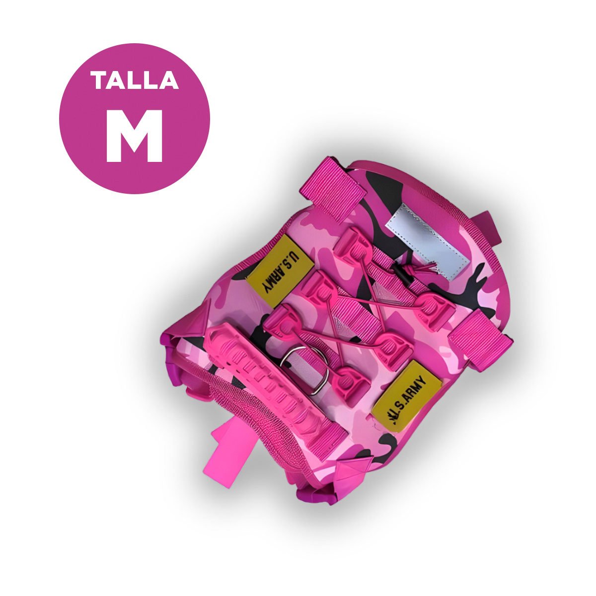 PACK4 PRETAL CANINO TACTICO ROSADO TALLA M CHALECOS RESISTENTES Y+PAPEL REGALO - 4